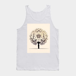 Japanese Art - Gold Tree Tank Top